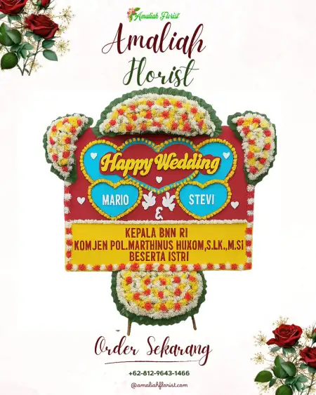 Papan Bunga Pernikahan Bongas Kulon